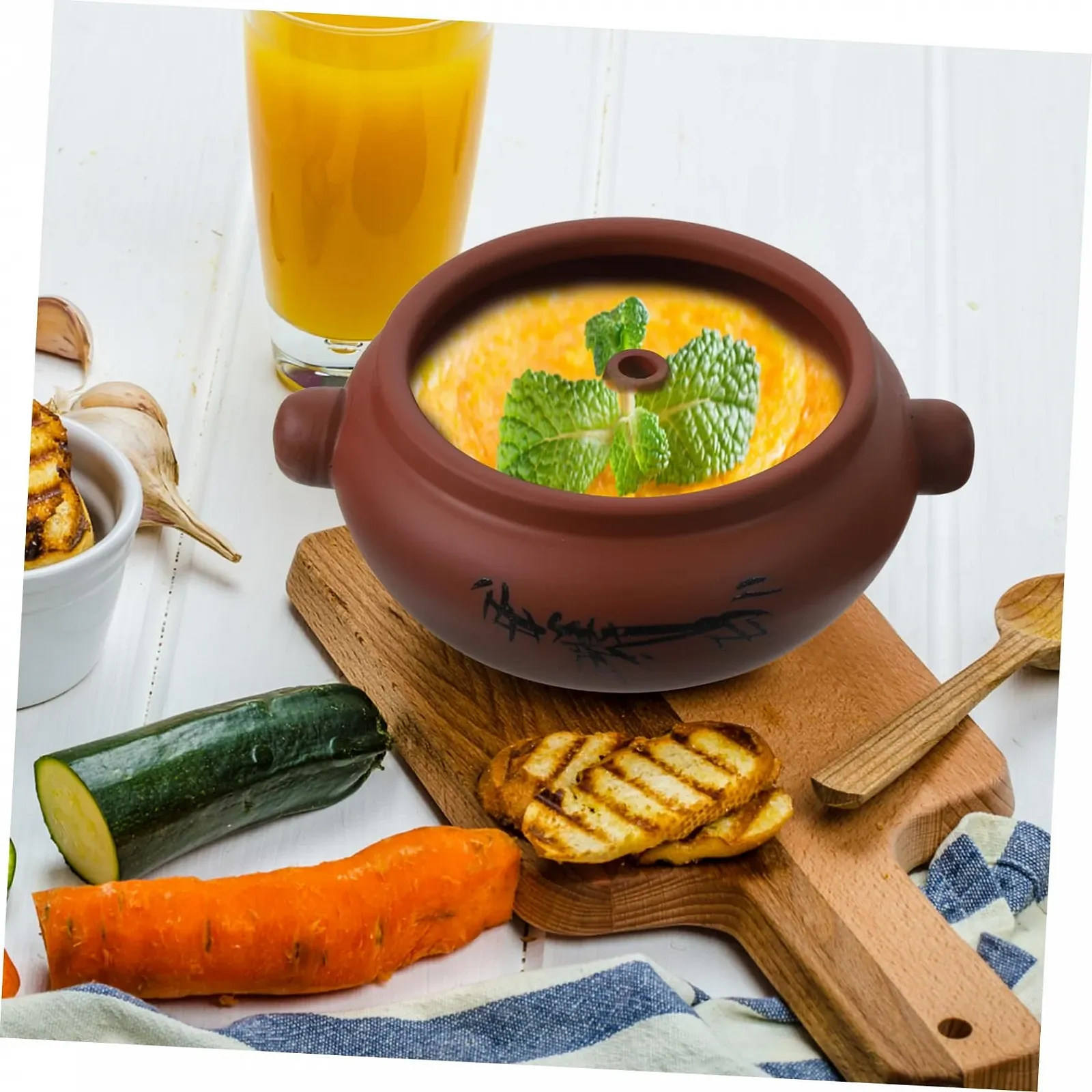 Керамічна каструля Sosoport для приготування на парі супів та каш легка в очищенні, фото №6