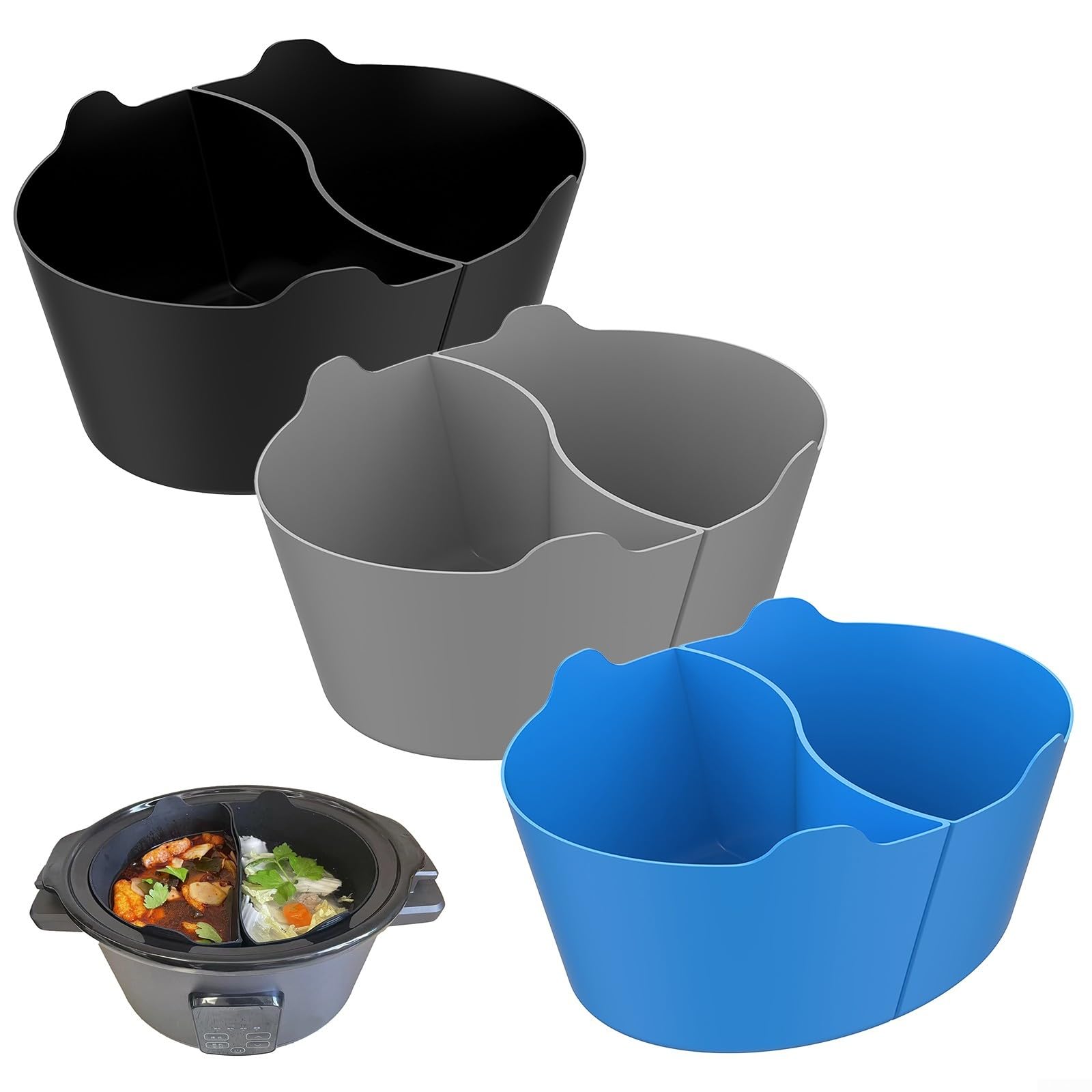 Аксессуар Liner Divider Slow Cooker 6 Quart Перемываемый Легко очищается для кухни (Синий), фото №6 Аксессуар Liner Divider Slow Cooker 6 Quart Перемываемый Легко очищается для кухни (Синий), фото №6