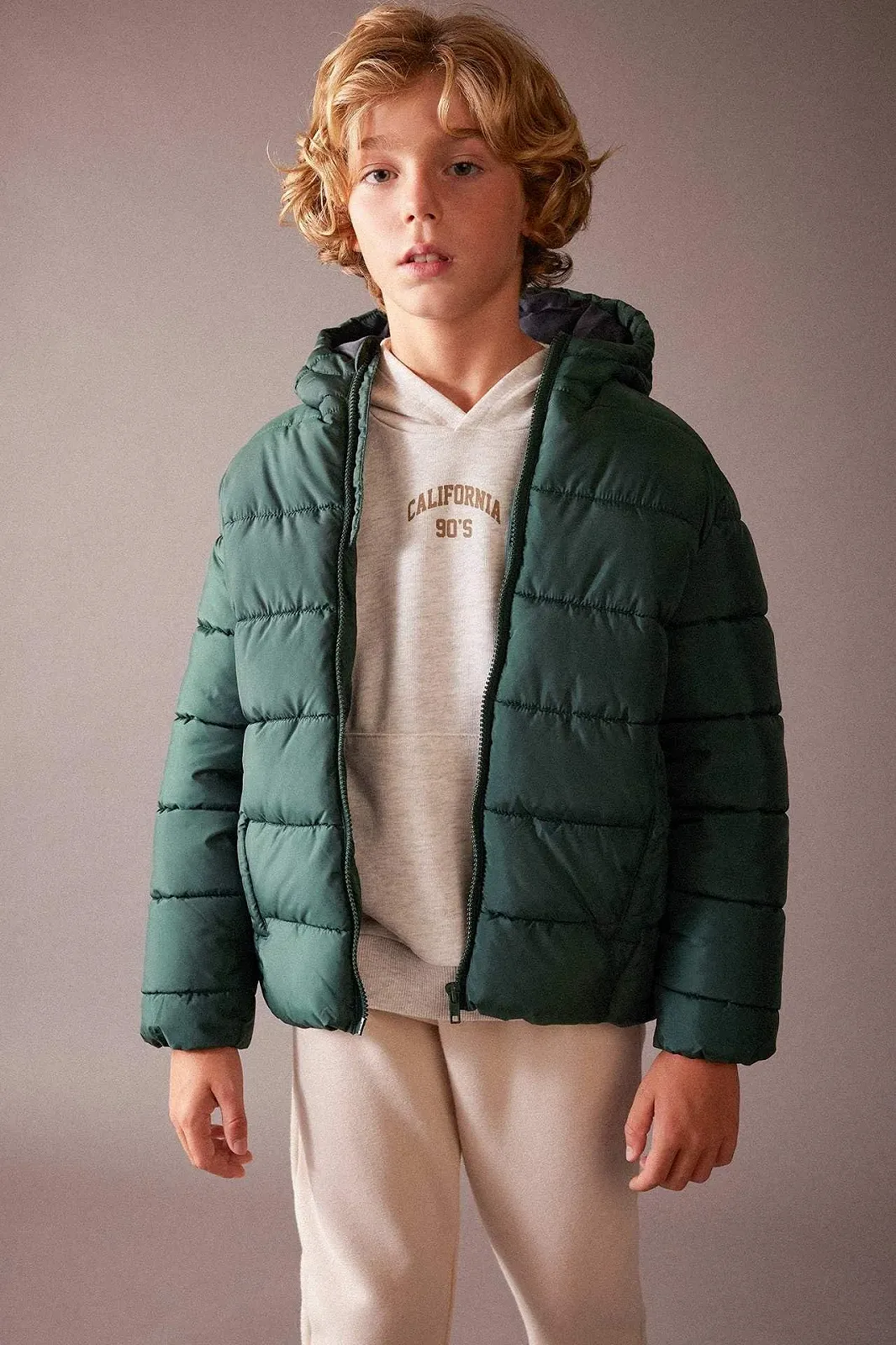 Зимова куртка DeFacto для хлопчиків, стандартний крій, з капюшоном, фото №3