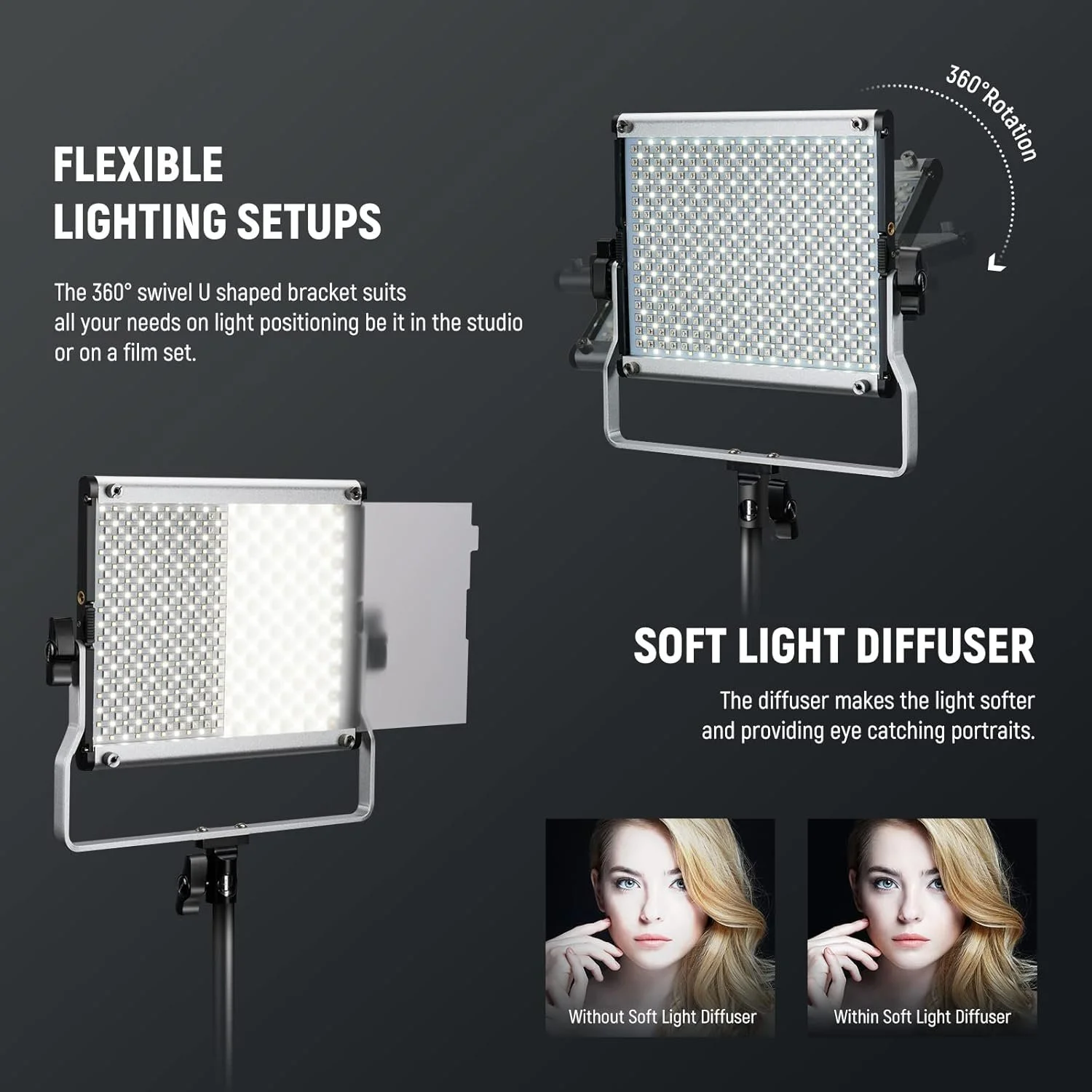 Комплект студийного видеосвета Neewer RGB660 PRO II Черный, фото №6