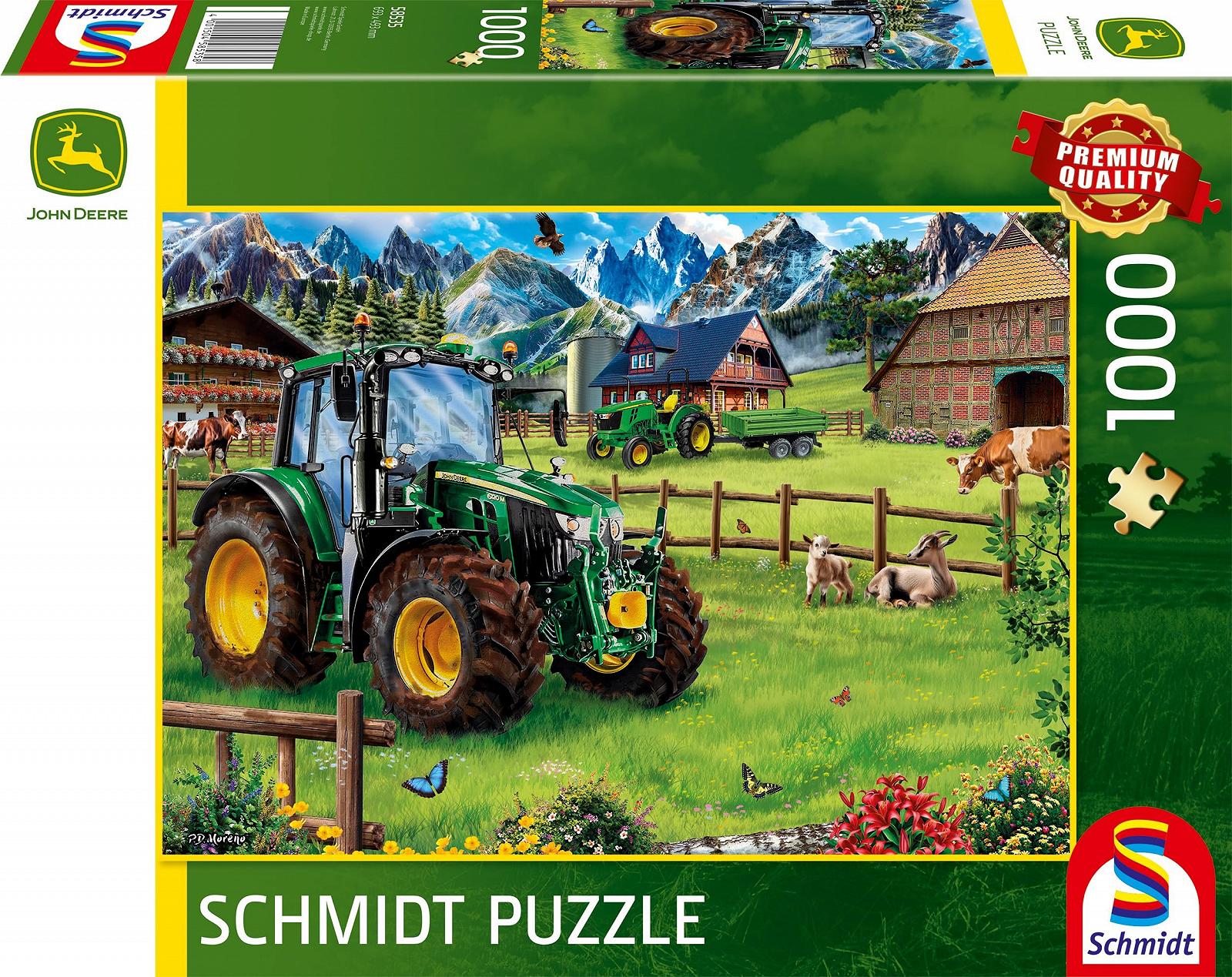 Пазл Schmidt Spiele 58535 Alpine Foreland with Tractor, John Deere 6120M 1000 элементов, фото №1