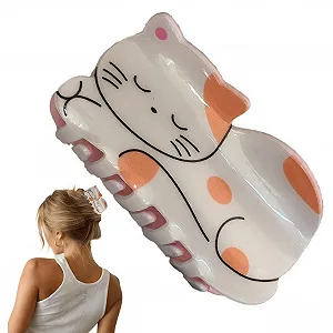 Акриловая заколка для волос Мультяшное Животное Для женщин Сильно держит Тонкие Густые волосы Для работы Банкета Вечеринки - Фото 1