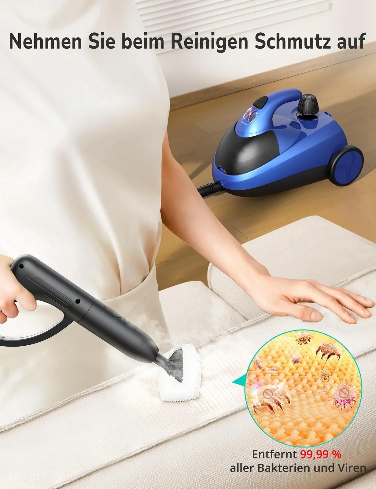 Пароочисник Aspiron 2000 Вт 4 бар 1.5 л для авто та дому, фото №7 Пароочисник Aspiron 2000 Вт 4 бар 1.5 л для авто та дому, фото №7