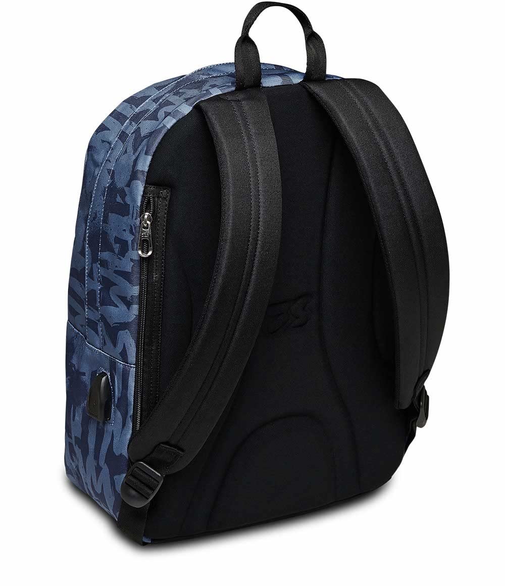 Ранець Seven ISCHOOLPACK Місткий шкільний ранець для підлітків, дівчаток та хлопчиків, з відділенням для ноутбука та USB-портом, італійський дизайн, різнокольоровий, синій, розмір Unit, сучасний, фото №6