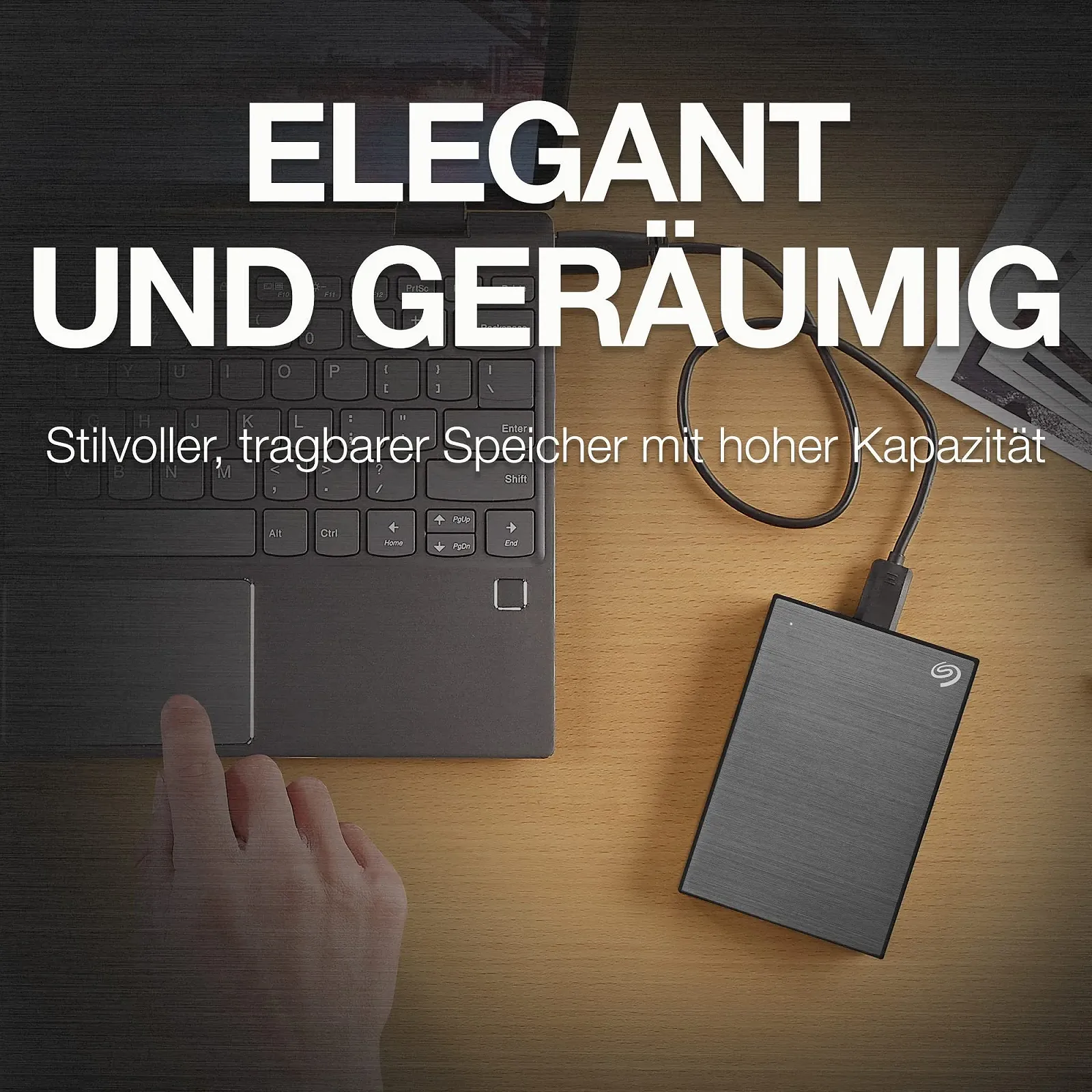 Внешний жесткий диск Seagate One Touch 2 ТБ USB 3.0 Space Gray STKY2000404, фото №2
