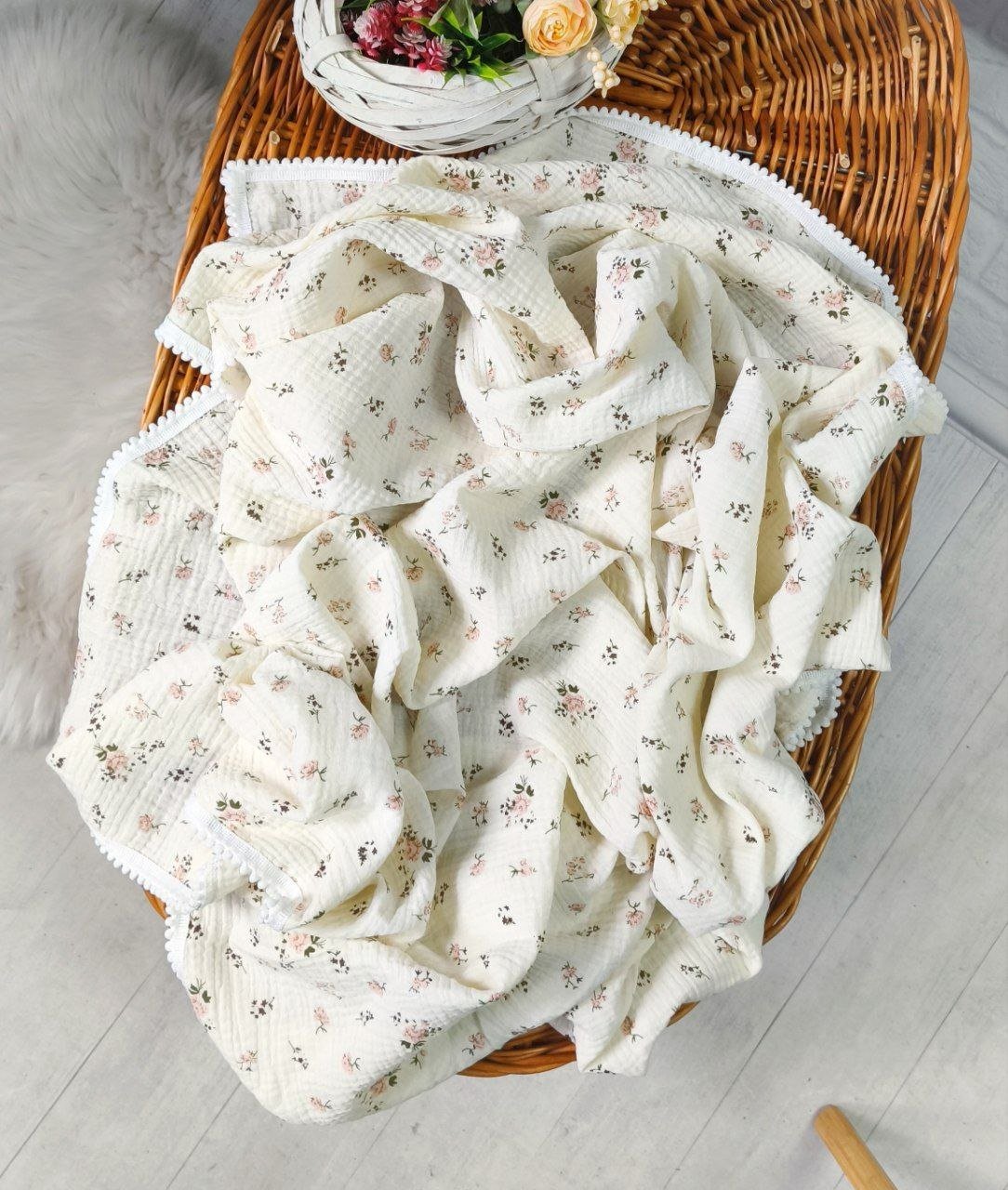 Плед дитячий, двошаровий, муслін, 100 x 70 см, фото №5