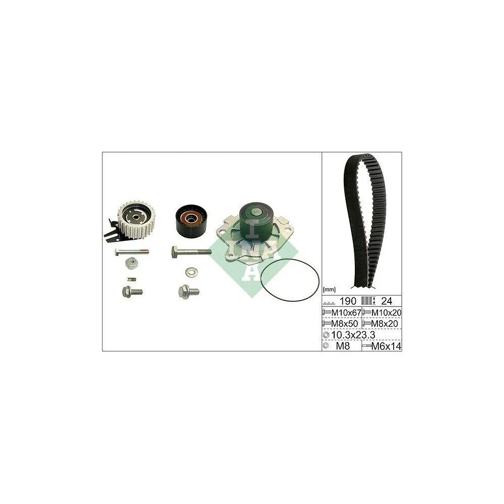 Водяной насос и комплект ремня ГРМ Schaeffler INA 530 0624 30 для ALFA ROMEO FIAT OPEL, фото №1