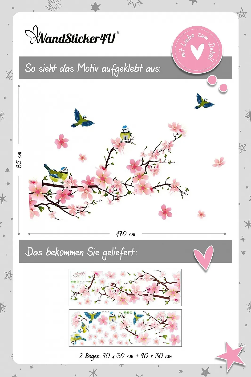 Наклейка на стіну WandSticker4U Flowers XL, фото №5 Наклейка на стіну WandSticker4U Flowers XL, фото №5