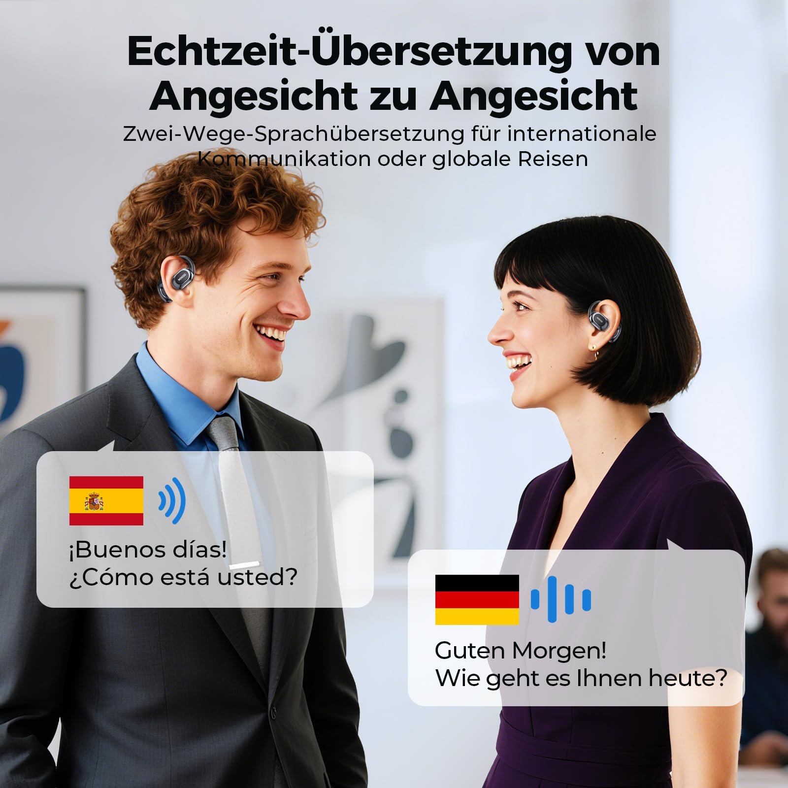 Навушники-перекладач MINISO MS156 3 в 1, AI, підтримка 134 мов, для бізнесу, подорожей і студії, фото №3