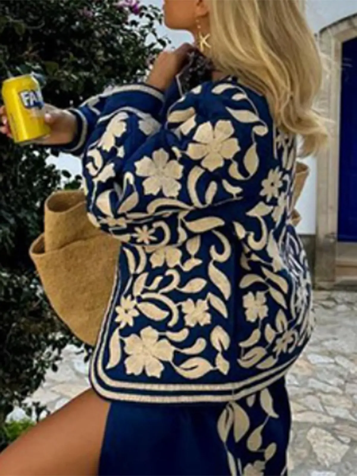 Жіноча куртка SANSIWU Квіткова укорочена, фото №5