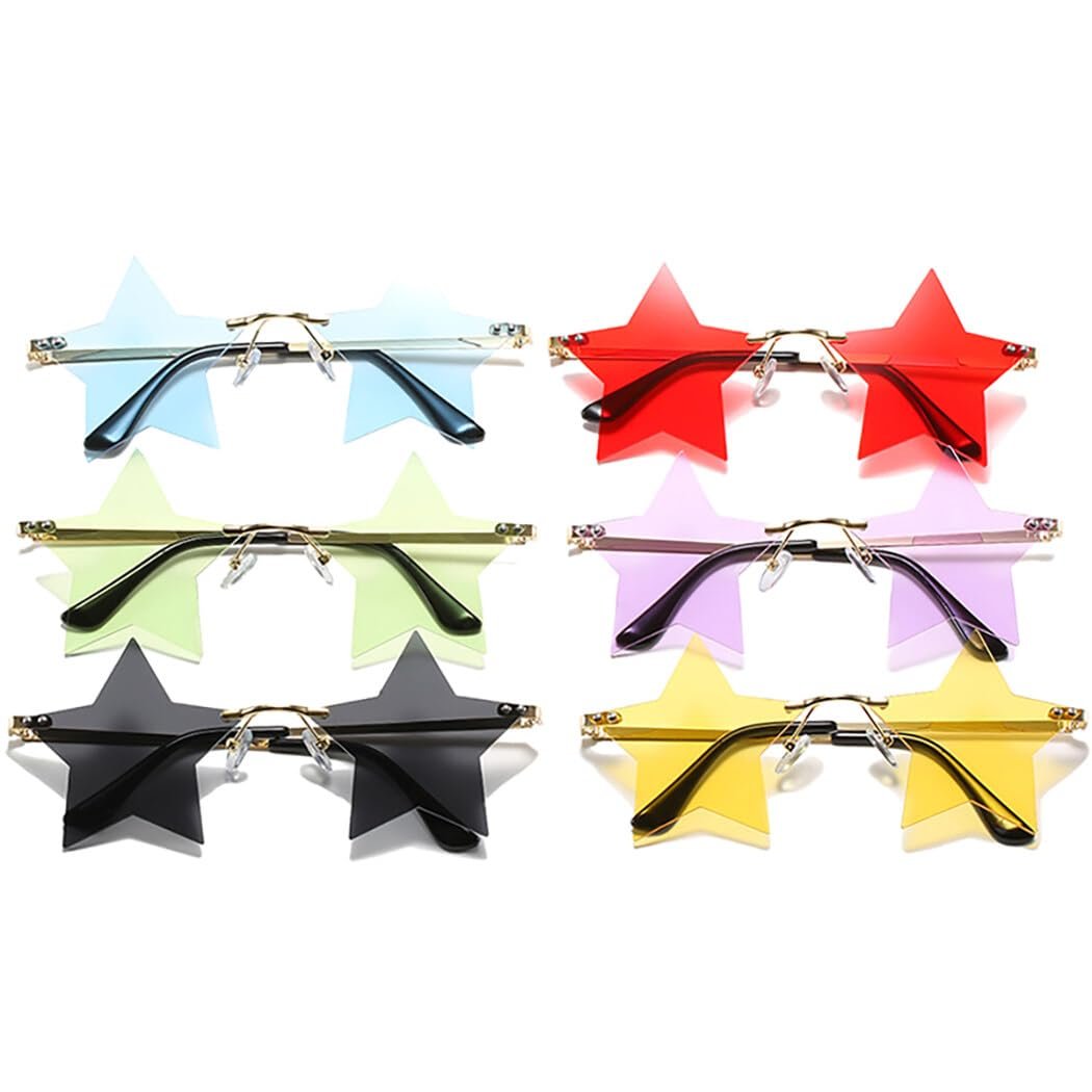 Сонцезахисні окуляри Без оправи Зірка Унісекс Модні окуляри для вечірок Гелловін Фотореквізит, фото №8 Сонцезахисні окуляри Без оправи Зірка Унісекс Модні окуляри для вечірок Гелловін Фотореквізит, фото №8