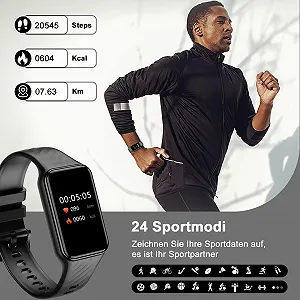 Смарт-часы Blackview 1.47 дюйма цветной дисплей Черный synthetic.ua - Фото 1