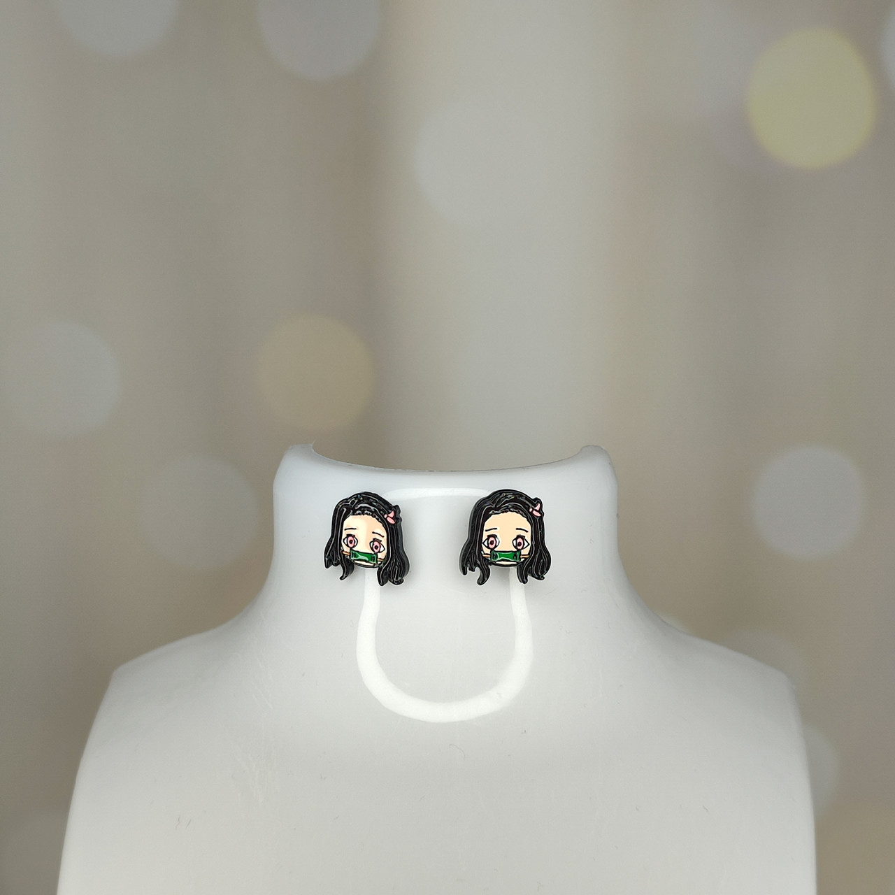 Сережки Незуко Камадо Клинок рассекающий демонов Истребитель Demon Slayer, фото №2 Сережки Незуко Камадо Клинок рассекающий демонов Истребитель Demon Slayer, фото №2