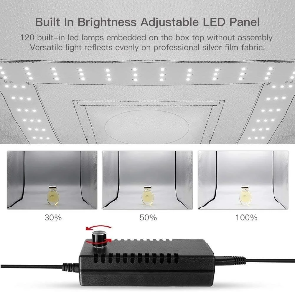 Фотобокс ESSDI PKL-D550 50×50×50см та 4 фони Чорний, фото №4 Фотобокс ESSDI PKL-D550 50×50×50см та 4 фони Чорний, фото №4