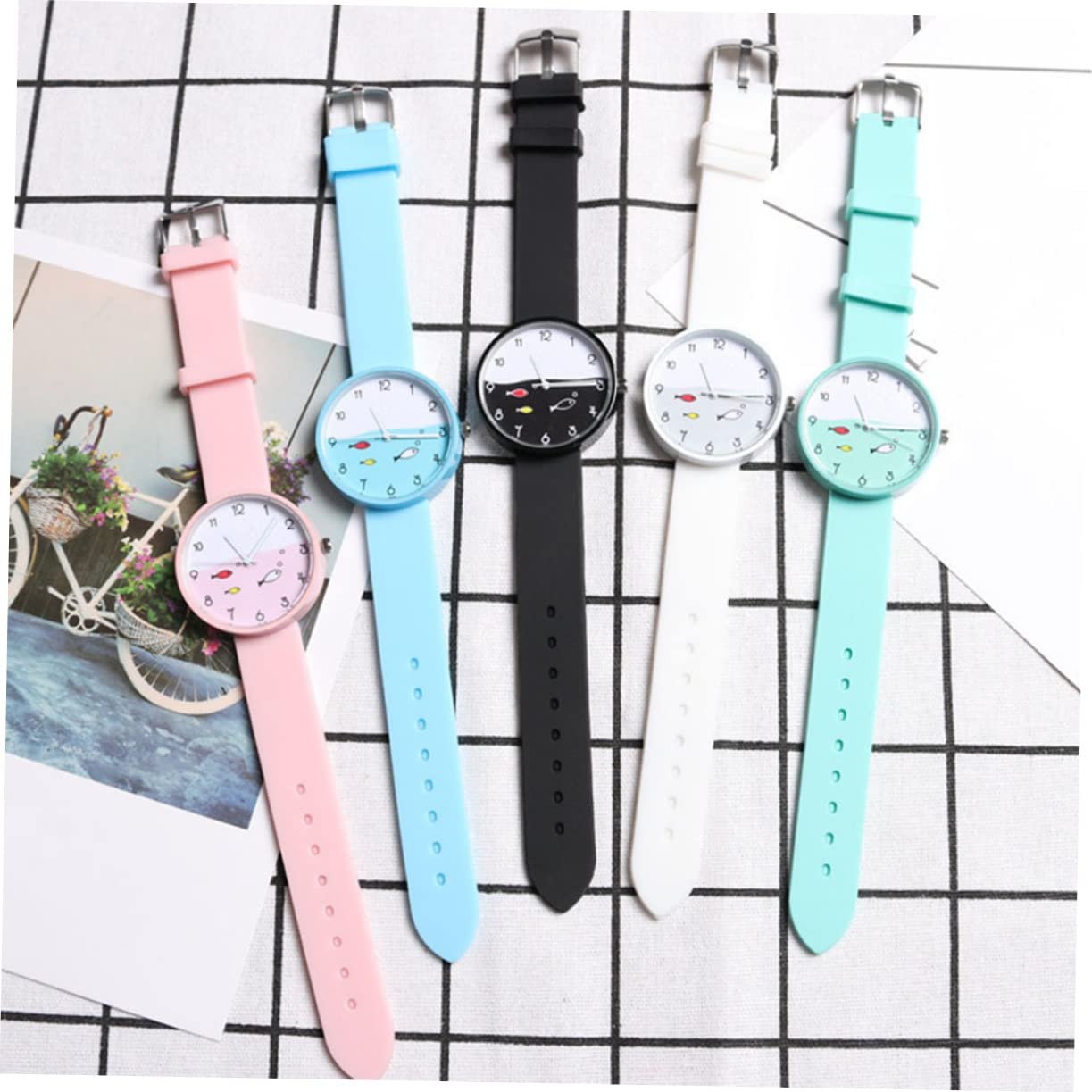 Часы Кварцевые Healvian Студенческие Детские Часы Мультяшные Кварцевые Розовый, фото №8