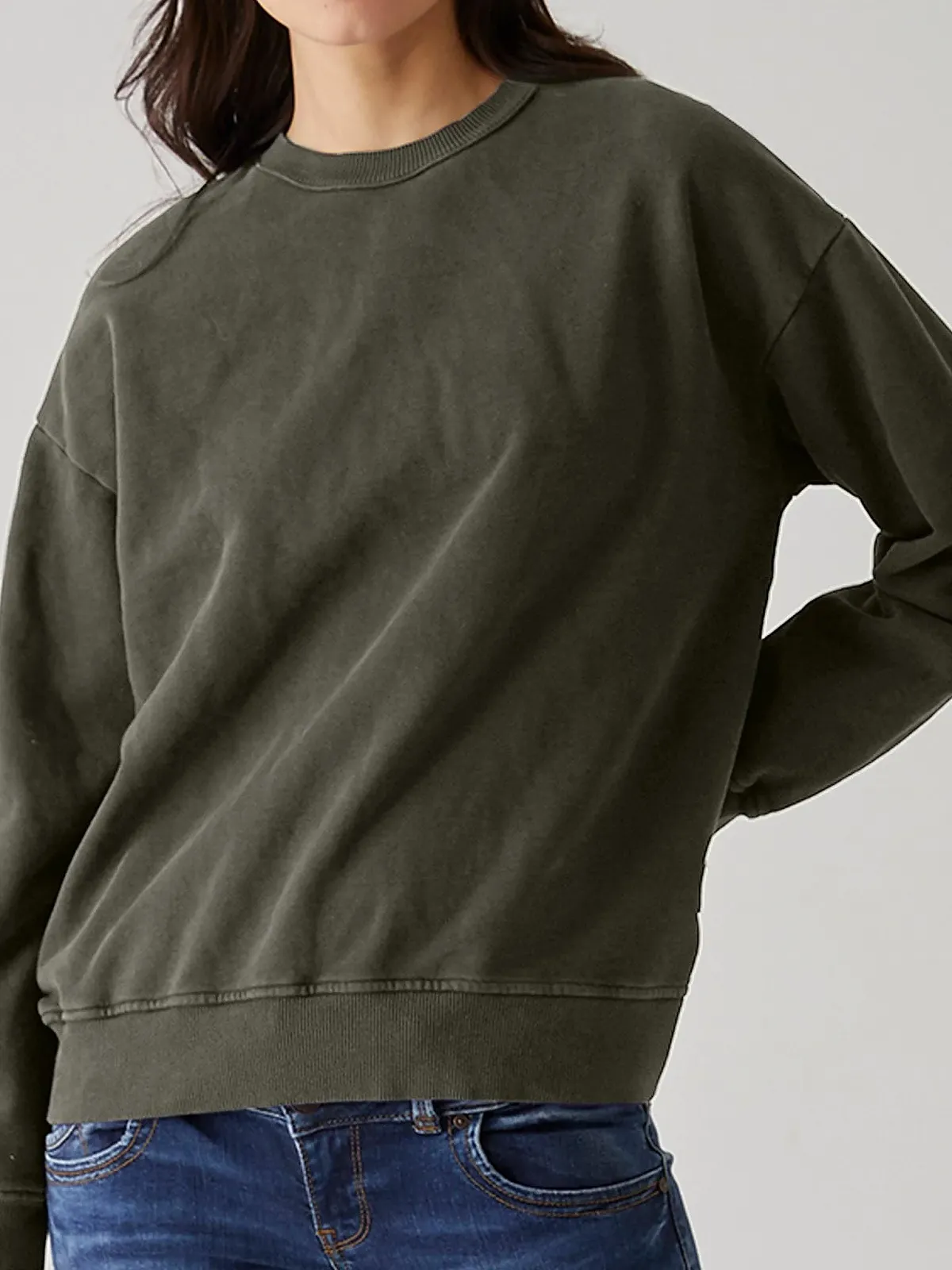 Свитшот LTB Jeans Lesaya Slim хлопок Зеленый Размер L, фото №5