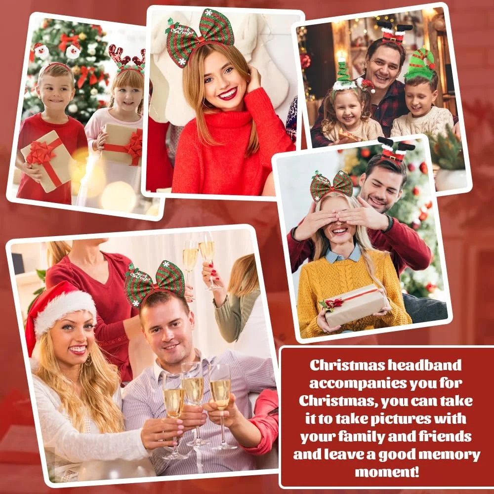 Набор из 6 рождественских обручей для волос., фото №5