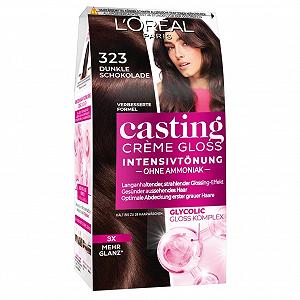 Фарба для волосся L'Oréal Paris Casting Crème Gloss 323 Темний Шоколад (коричневий), без аміаку та силіконів - Фото 1