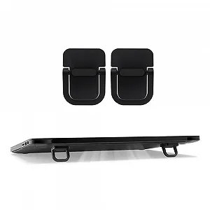 Мини-подставка для ноутбука складная (пара) из цинкового сплава, портативная подставка для клавиатуры, невидимая подставка для ноутбука и подъемник для клавиатуры для настольного компьютера Черный - Фото 1