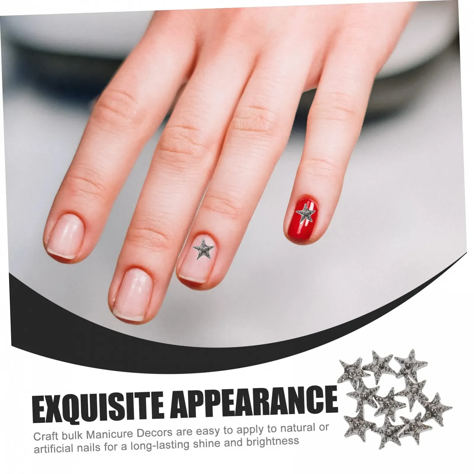 Прикраса для нігтів Серце FRCOLOR 60 шт., фото №5