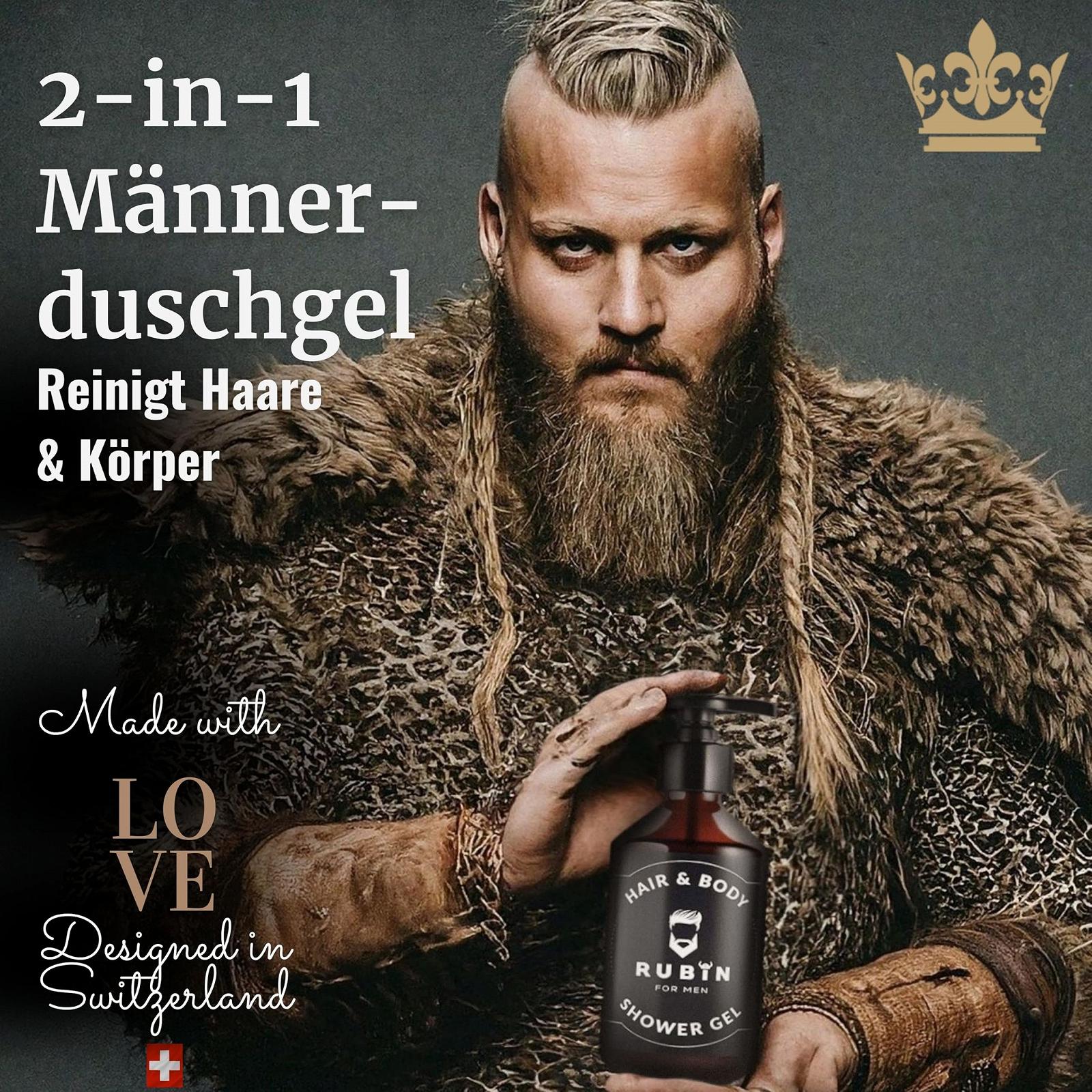 Гель для душу та шампунь 2-в-1 Rubin for Men Gentle 150 мл без сульфатів та парабенів веганський, фото №2