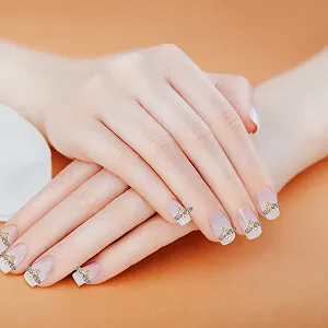 Підвіска для нігтів Healvian Метелик з стразами Золотий, 10 шт synthetic.ua - Фото 1