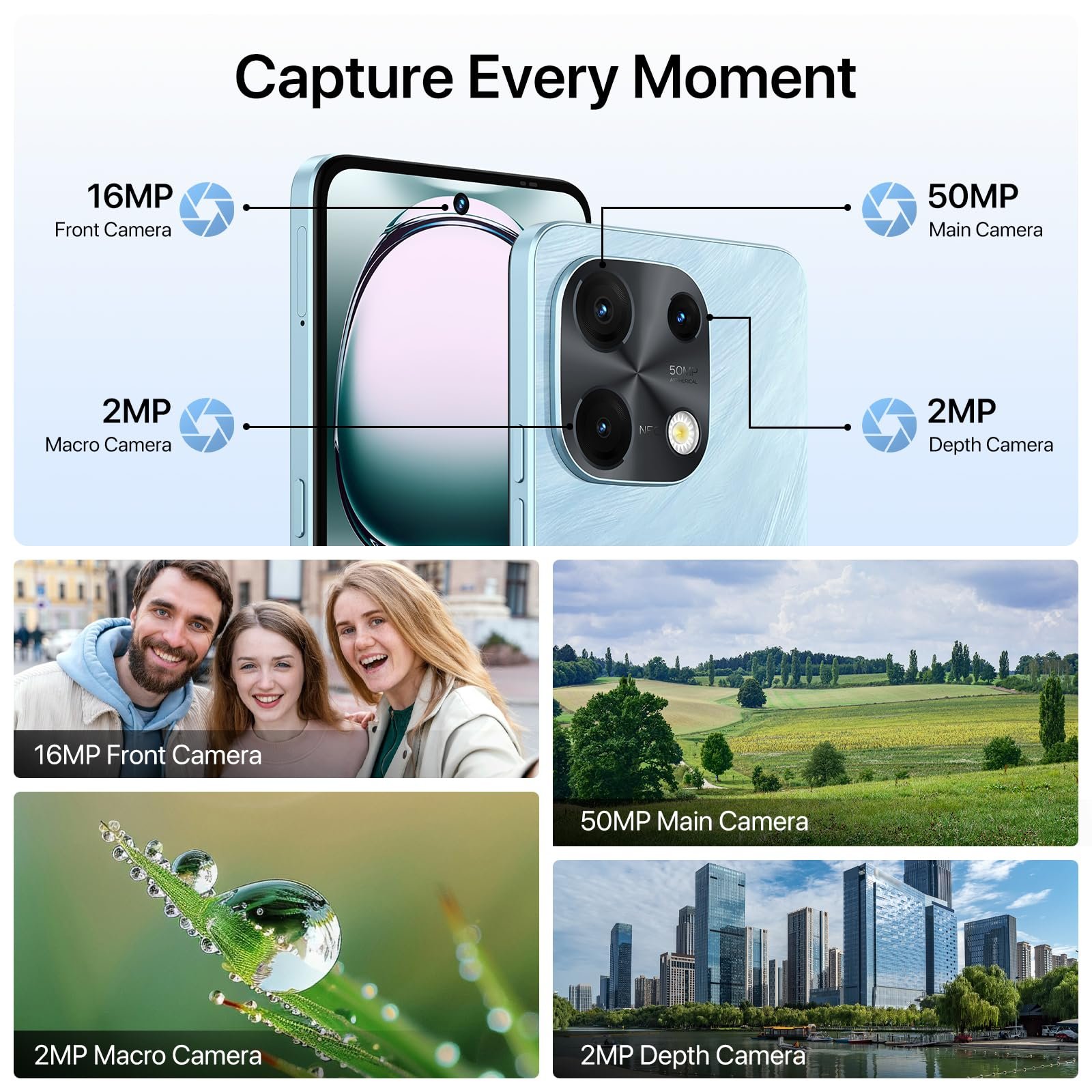 Смартфон UMIDIGI Note 100 6.8" 120Hz Octa-Core 16GB (8+8) RAM 256GB ROM 50MP NFC 5000mAh Dual SIM, фото №6
