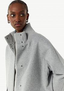 Пальто comma Вовна з ребристим коміром і рукавами synthetic.ua - Фото 1