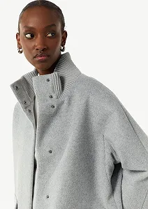 Пальто comma Шерстяное с ребристым воротником и рукавами synthetic.ua - Фото 1