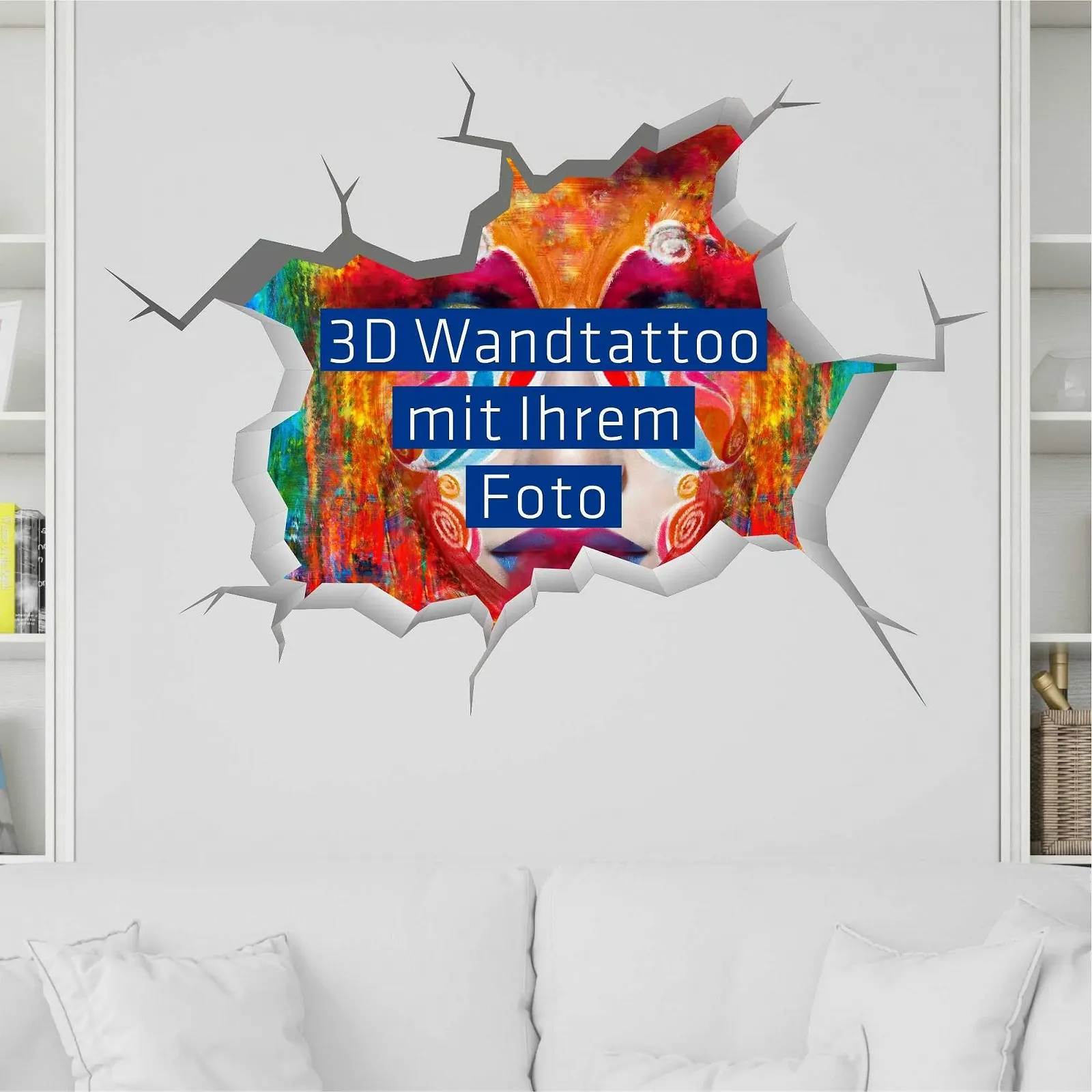 Наклейка на стіну 3D Персоналізована з фото та текстом 40 x 30 см, фото №1