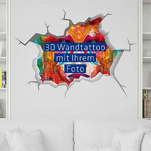 Наклейка на стіну 3D Персоналізована з фото та текстом 40 x 30 см - Фото 1