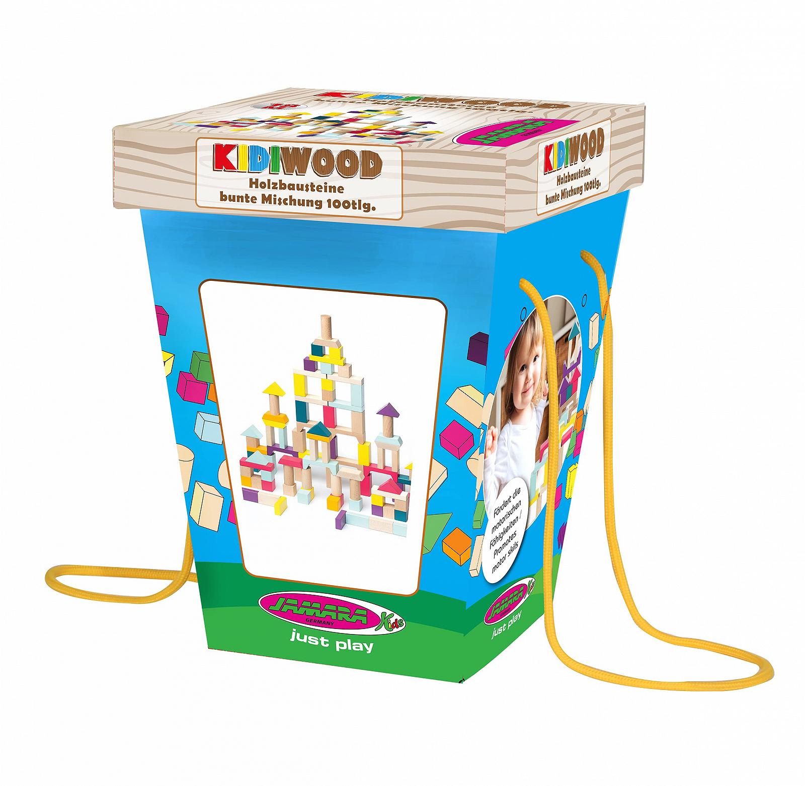 Кубики JAMARA Kidiwood Деревянные Цветная Смесь 100 Штук, фото №5