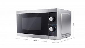 Мікрохвильова піч з грилем Sharp YC-MS01ES 20 л 800 Вт Срібляста / Чорна synthetic.ua - Фото 1