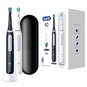 Электрическая зубная щетка Oral-B iO Series 4, матовый черный/белый и сменные насадки iO Ultimate Cleaning, упаковка из 4 штук synthetic.ua - Фото 1