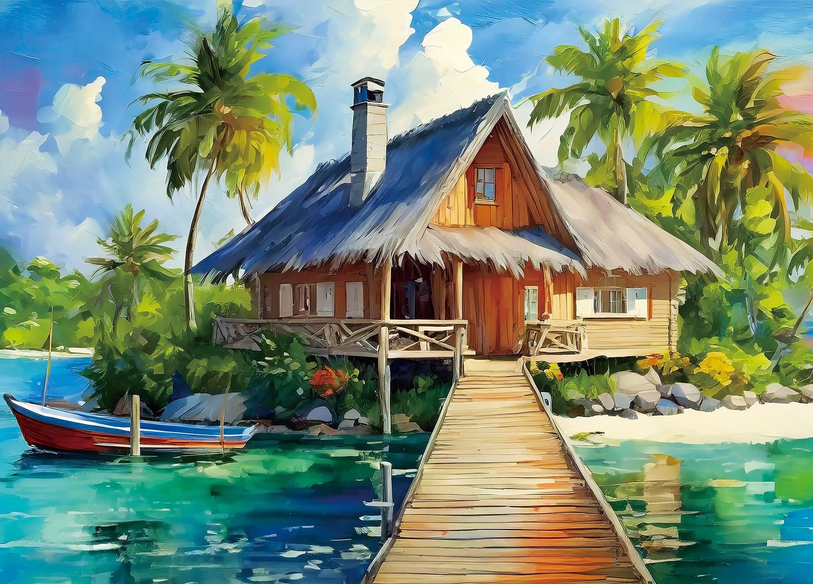 Пазл Wooden House 1000 елементів 70 x 50 см з постером, фото №1 Пазл Wooden House 1000 елементів 70 x 50 см з постером, фото №1