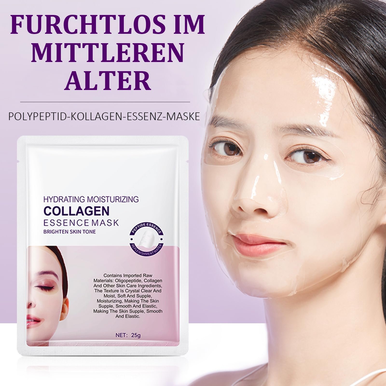 Маска Гелевая Soleneva Collagen для интенсивного увлажнения и антивозрастного ухода, 6 шт, фото №3