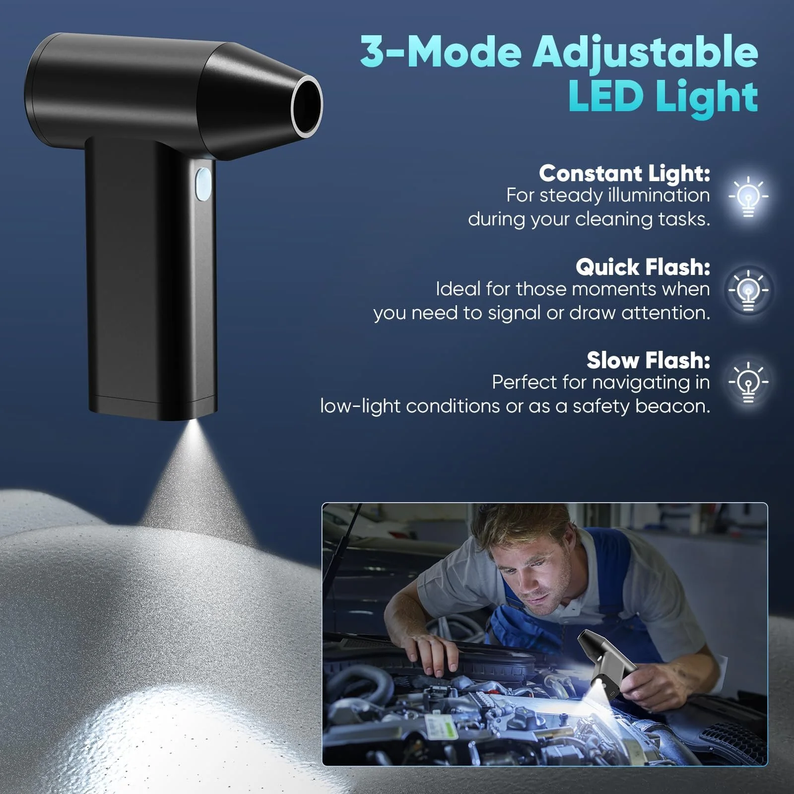 Электрический очиститель SUPFEEL 110000 RPM Акумуляторный с LED подсветкой Black, фото №3