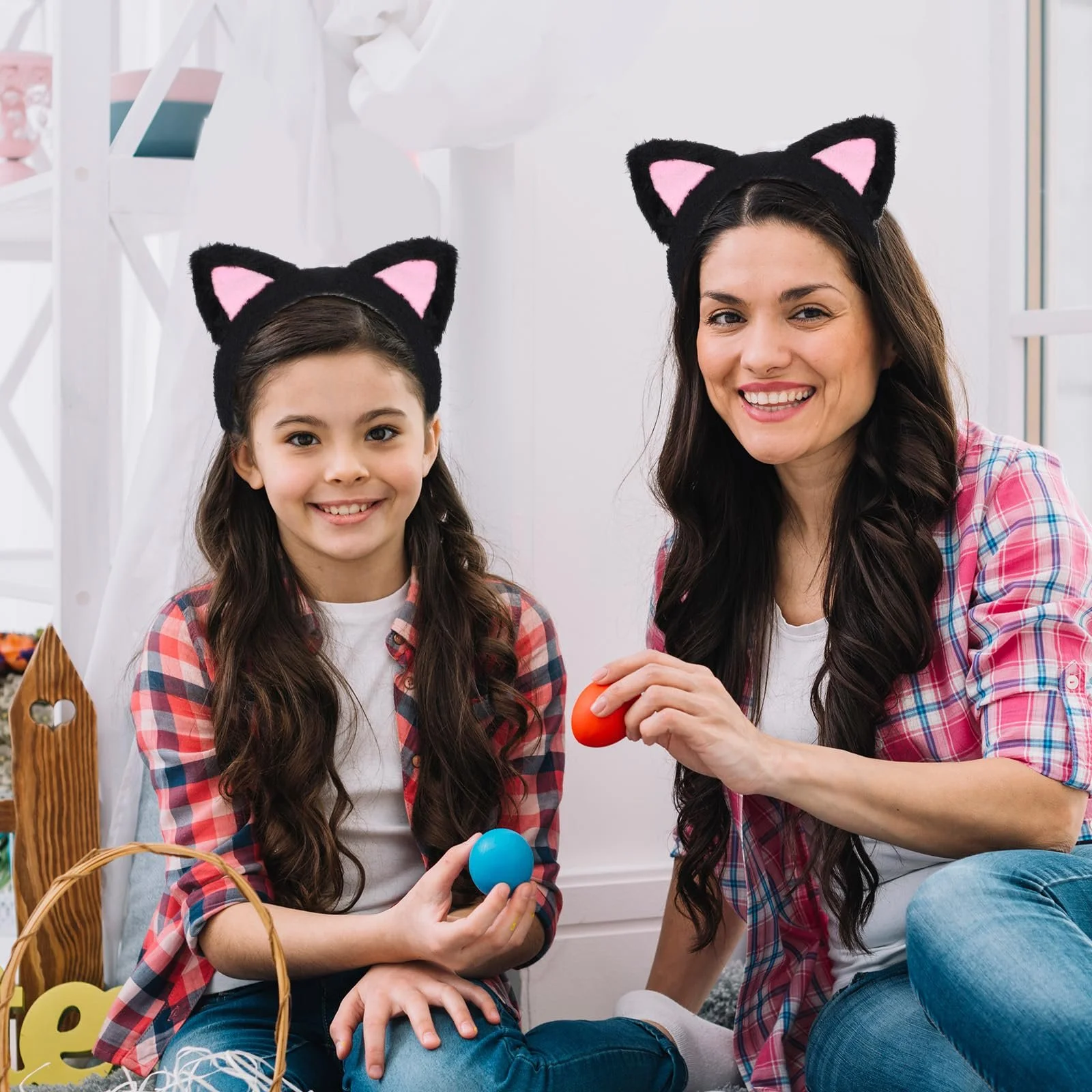 Обруч Вушка кота Prasacco 2 шт Чорний, Білий, фото №6