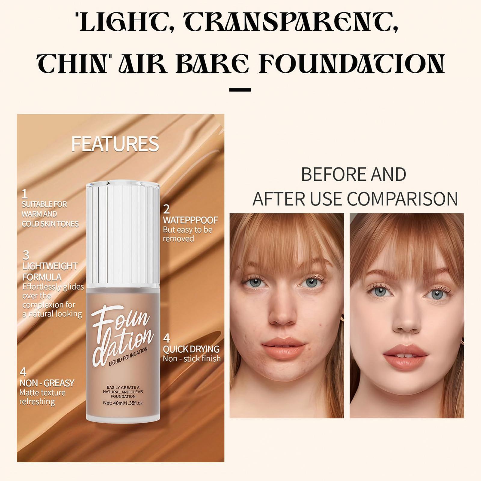 Neamou Concealer Langlebige Foundation з живленням і повним покриттям Водостійка, фото №4