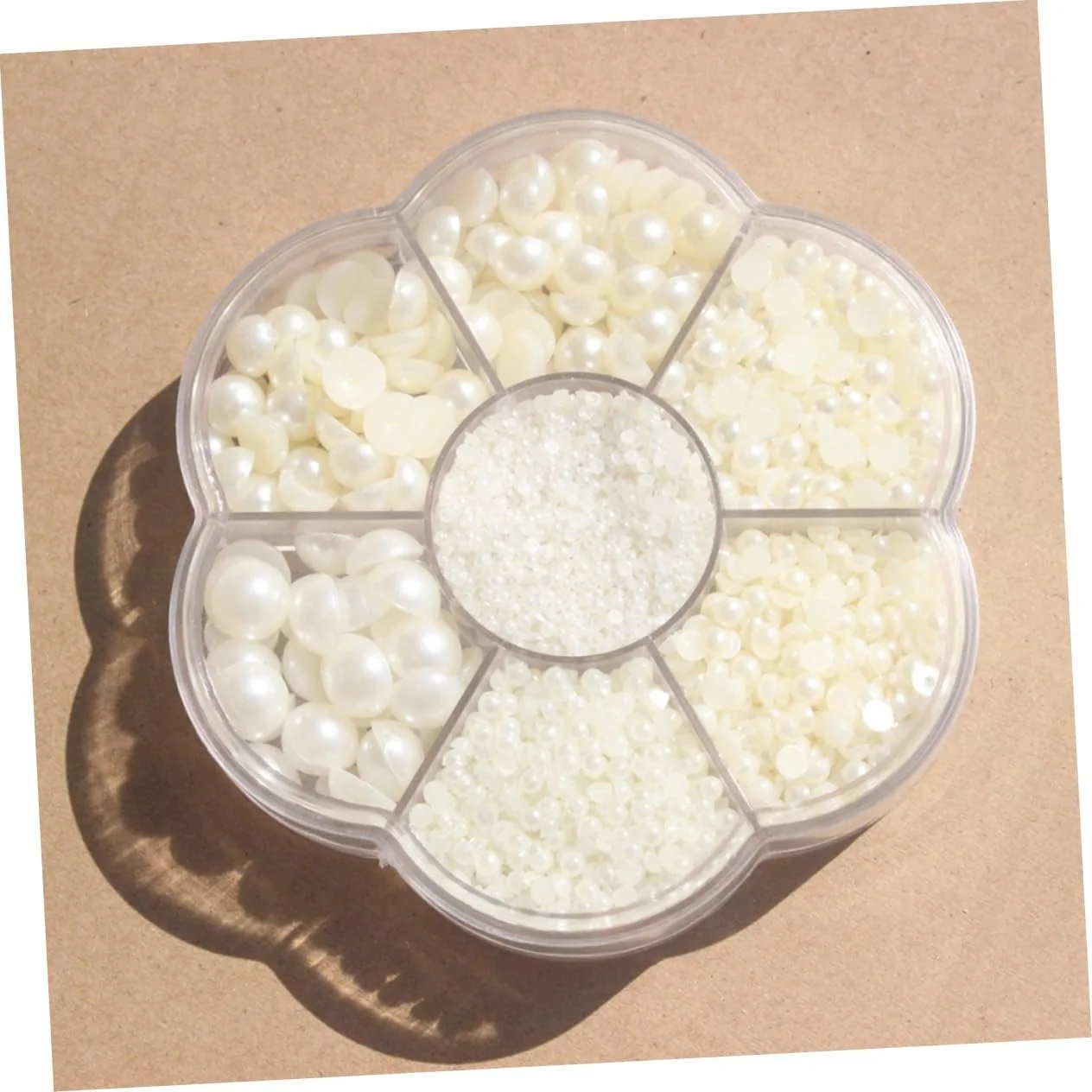 Напівкруглі намистини Lurrose 16800 штштучні перлини, плоскі, фото №3