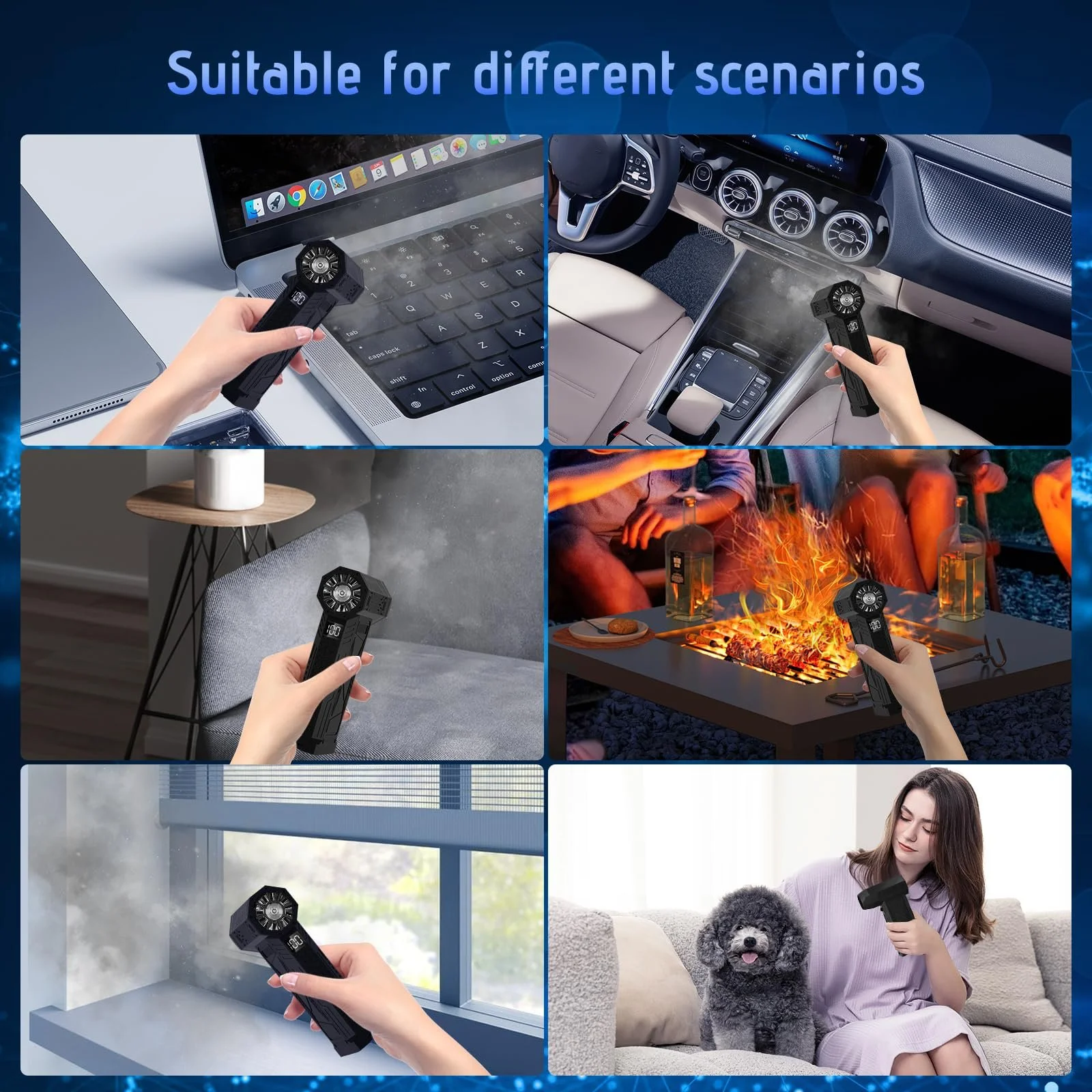 Электрический воздуходувка Zosudull 180,000 rpm LED-дисплей фонарик 10000 mAh 4 скорости, фото №5