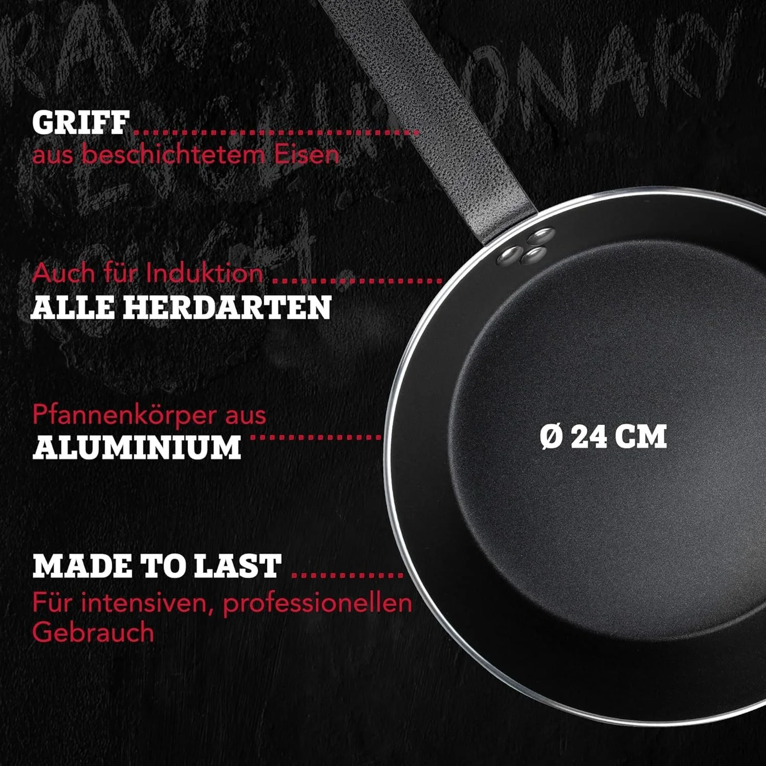 Сковорідка FMprofessional Resist алюмінієва 24 см, фото №2 Сковорідка FMprofessional Resist алюмінієва 24 см, фото №2