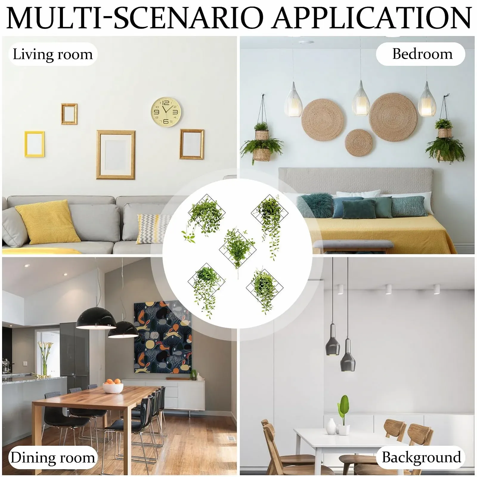 Наклейки на стену 3D Зеленые растения Тропические листья Плющ, фото №8