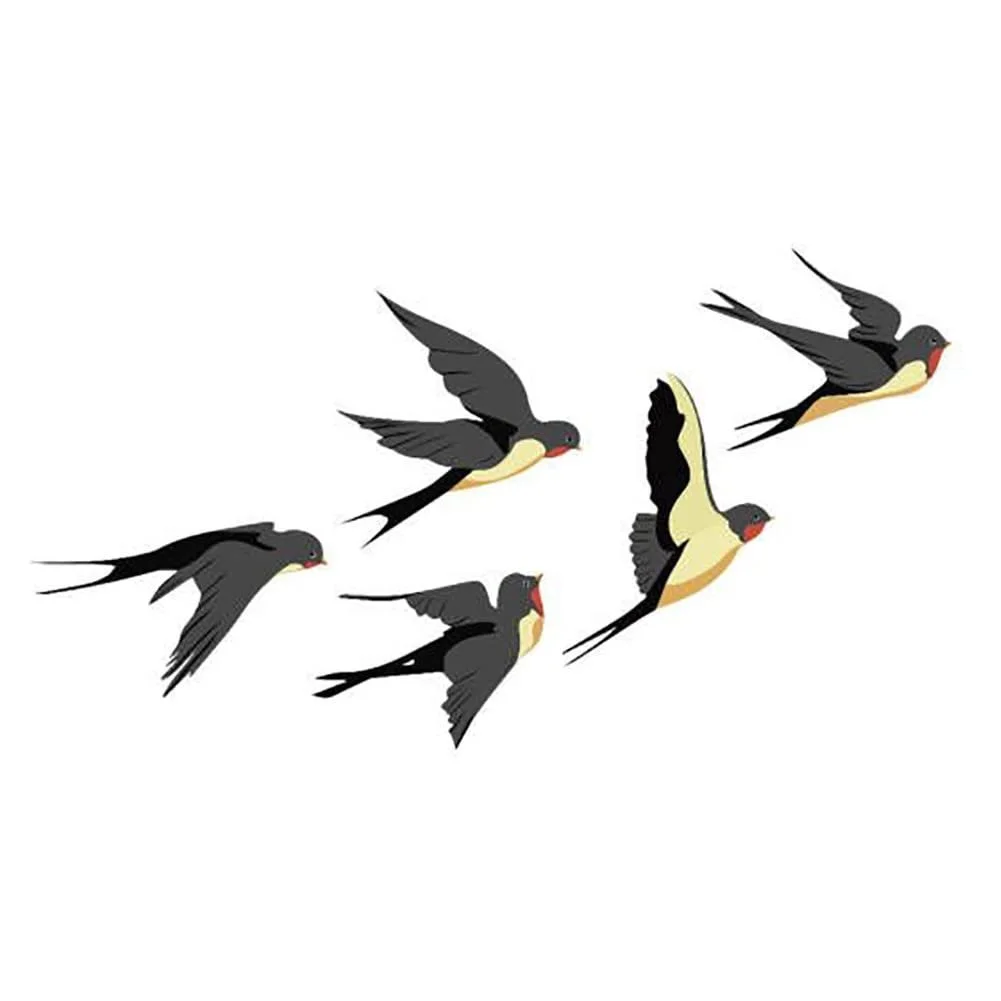 Наклейка на стіну Ластівки в польоті для вітальні та дитячої кімнати, фото №4 Наклейка на стіну Ластівки в польоті для вітальні та дитячої кімнати, фото №4