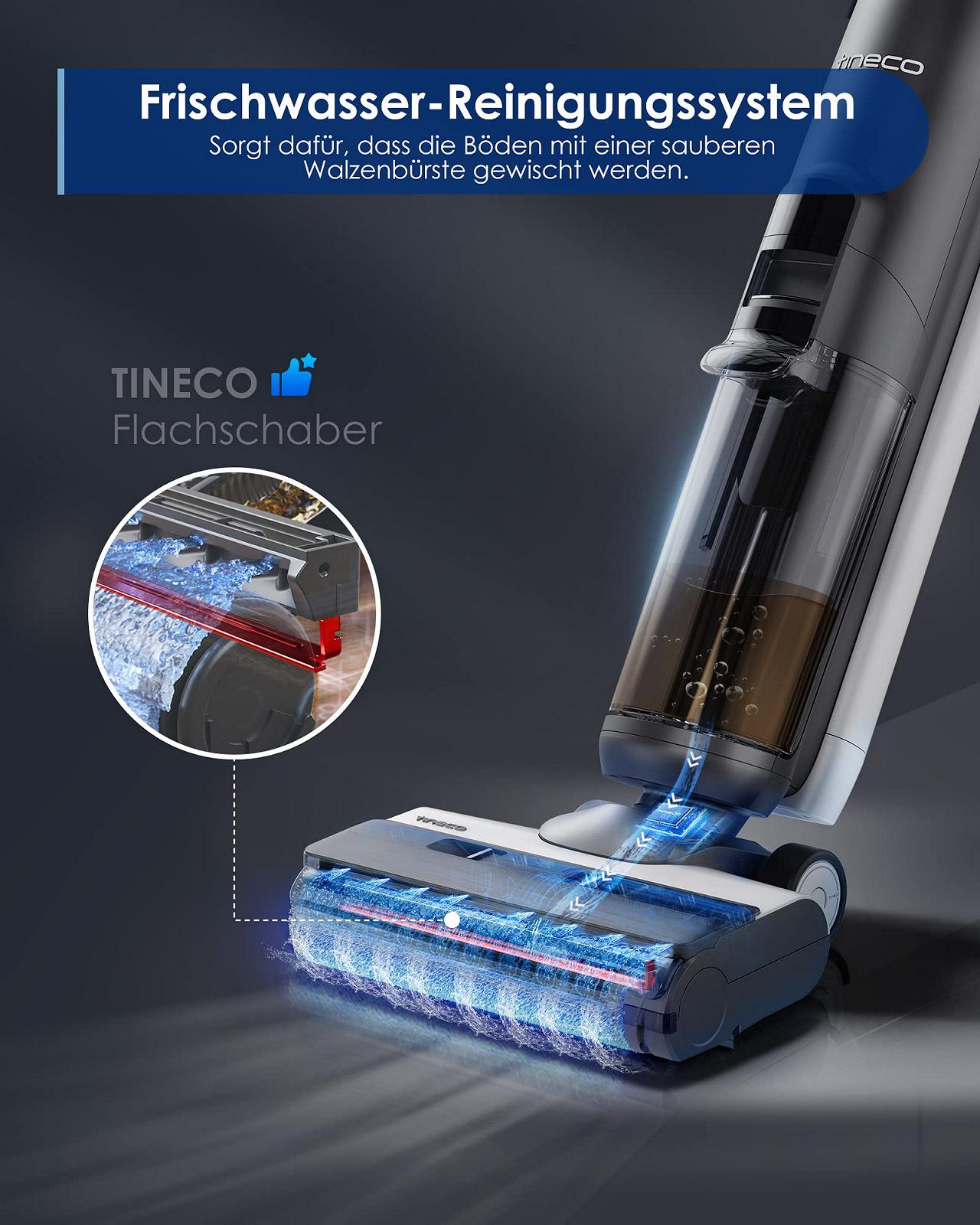 Пилосос Tineco Floor One S5 Smart Wet/Dry Вакуумний для прибирання з технологією iLoop, бездротовий з подвійним баком, самочищенням, LED дисплей для твердих підлог, для шерсті тварин, фото №3