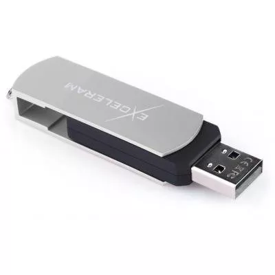 USB флеш-накопитель Exceleram 64GB P2 Series Silver/Black USB 2.0 EXP2U2SIB64, фото №5