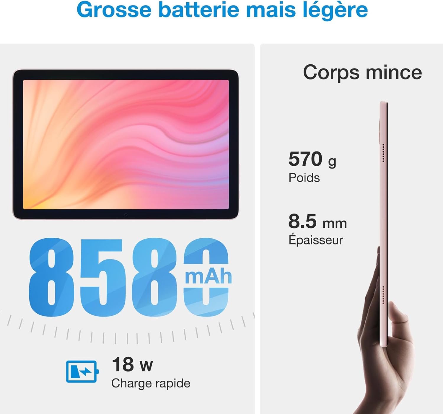 Планшет 10.1" Full HD DOOGEE T10 PRO 8+7/256Gb 4G 2-SIM 8 ядер Android 12 8580 mAh Рожеве золото, фото №6