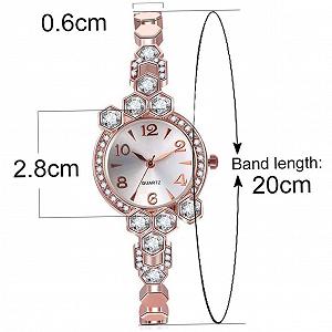 Часы женские PartyKindom Quartz с Rhinestones Rose Gold synthetic.ua - Фото 1