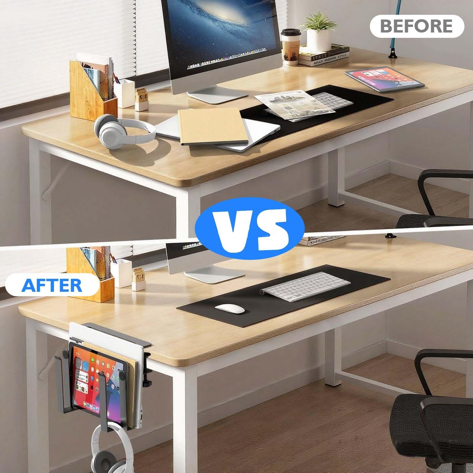 Регулируемая Настольная Подставка для Ноутбука, Вертикальная Подставка для Ноутбука, Подставка для Ноутбука без Сверления, Подвесная Подставка для Ноутбука, Настольное Хранение для Документов Pro (Двойной Слой), фото №6