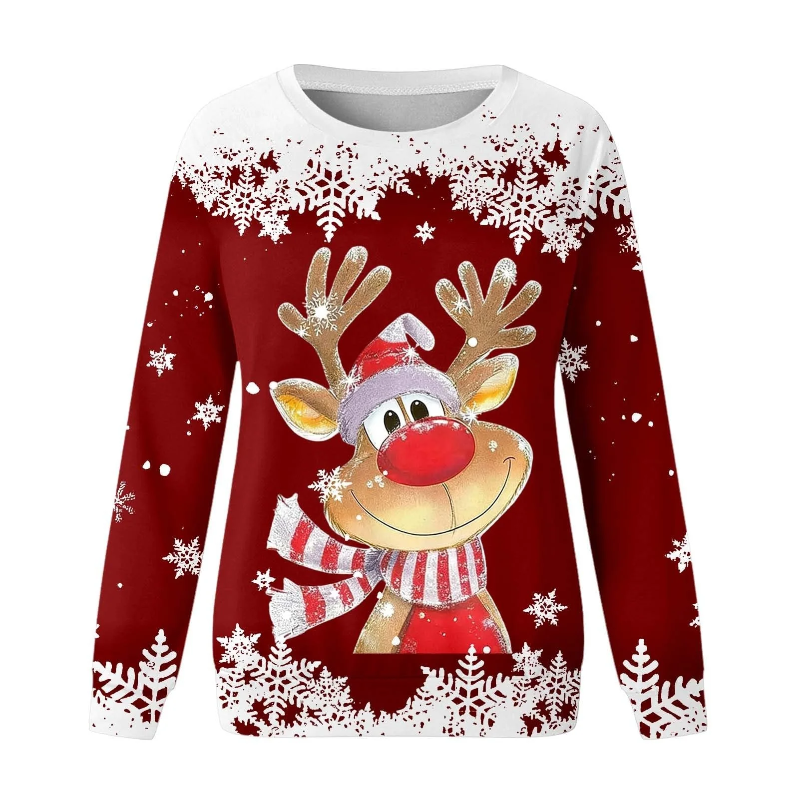 Детский рождественский свитер Generisch для девочек, рождественский свитер с длинными рукавами и принтом оленя, рождественская толстовка, теплый зимний флисовый рождественский свитер для маленьких мальчиков, уродливый рождественский наряд для детей 2-12 лет, фото №3